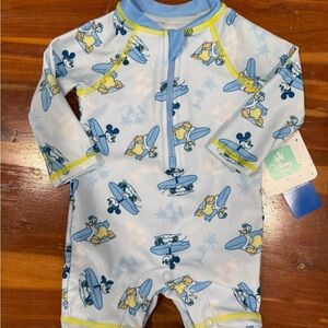 Disney Light Blue Baby Outfit with Mickey Mouse